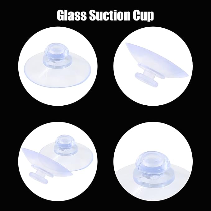 30 Pack Clear PVC Plastic Suction Cups, Anti-Collision, Transparent, Without