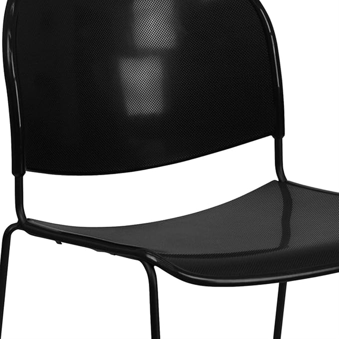 Flash Furniture HERCULES Series 880 lb. Capacity Black Ultra-Compact Stack Chair