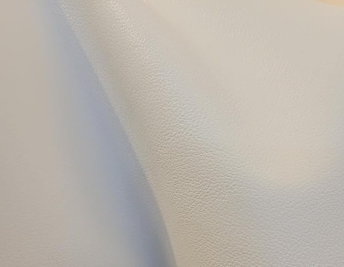 White Soft Faux Vegan PU Leather by The Yard Synthetic Pleather 0.9 mm Nappa