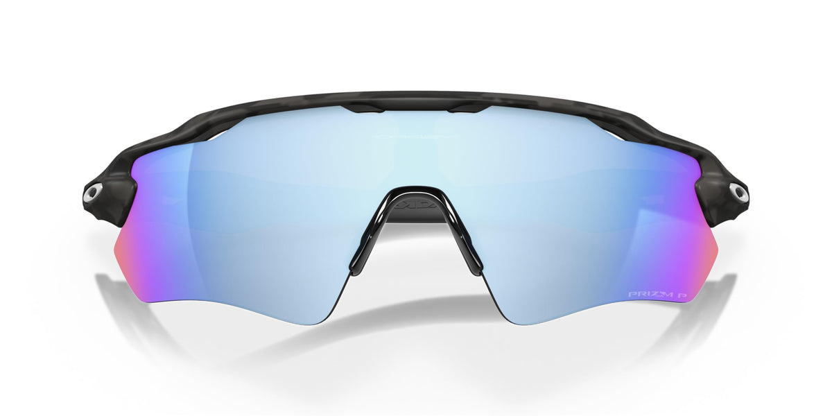 Oakley Men's OO9208 Radar EV Path Rectangular Sunglasses, Matte Black Camo/Prizm Deep Water Polarized, 38 mm