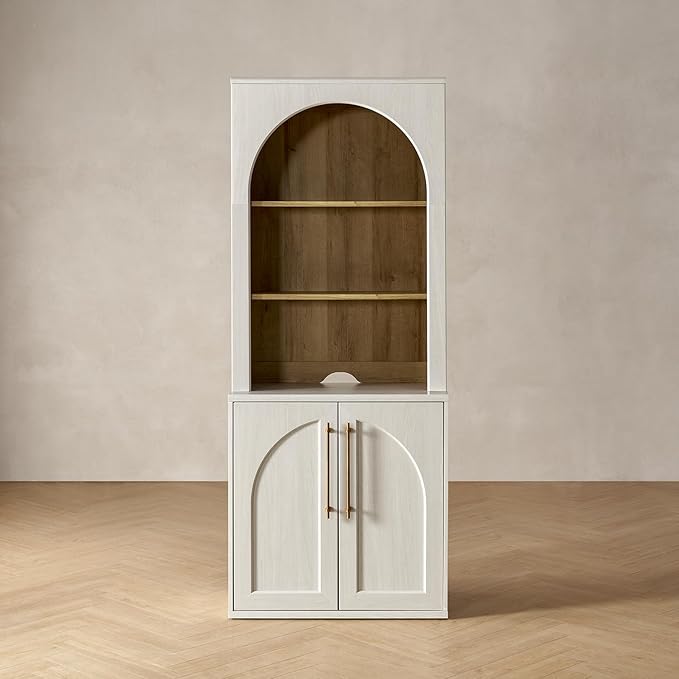 mopio Blake Tall Display Cabinet, Kitchen Buffet Pantry Cupboard, Trophy
