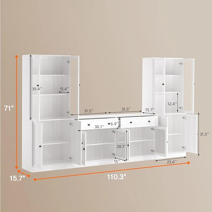 TUSY 71" TV Stand Storage Set