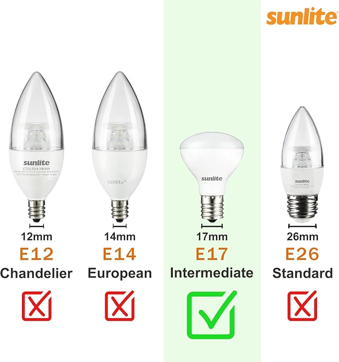 Sunlite LED R14 Mini Flood Light Bulbs, 4 Watts, 280 Lumens, Intermediate Base