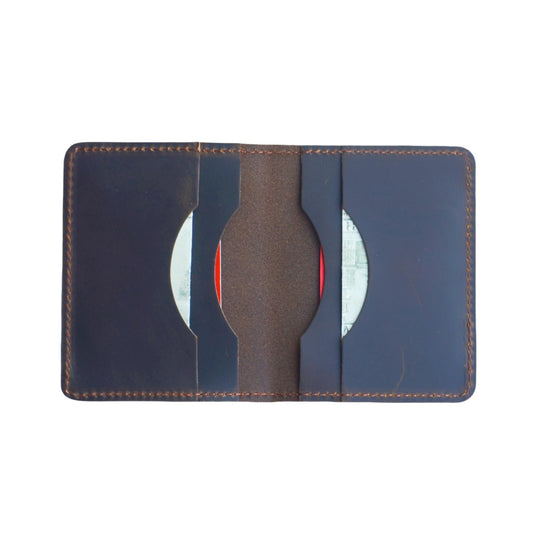 JJNUSA Handmade Distressed Men's Minimalist Leather Wallet Card Holder Wallets for Gifts style2 Darkbrown
