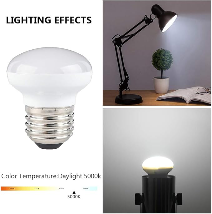 Haian Support China Cabinet Light Bulbs, 4W Short Light Bulbs, R14 E26 Curio