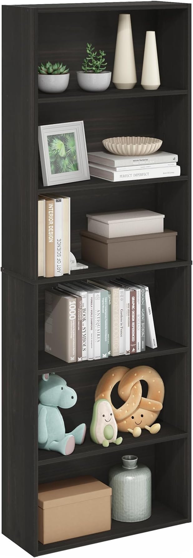 Furinno Jaya Simply Home Free Standing 6-Tier Open Storage Bookcase