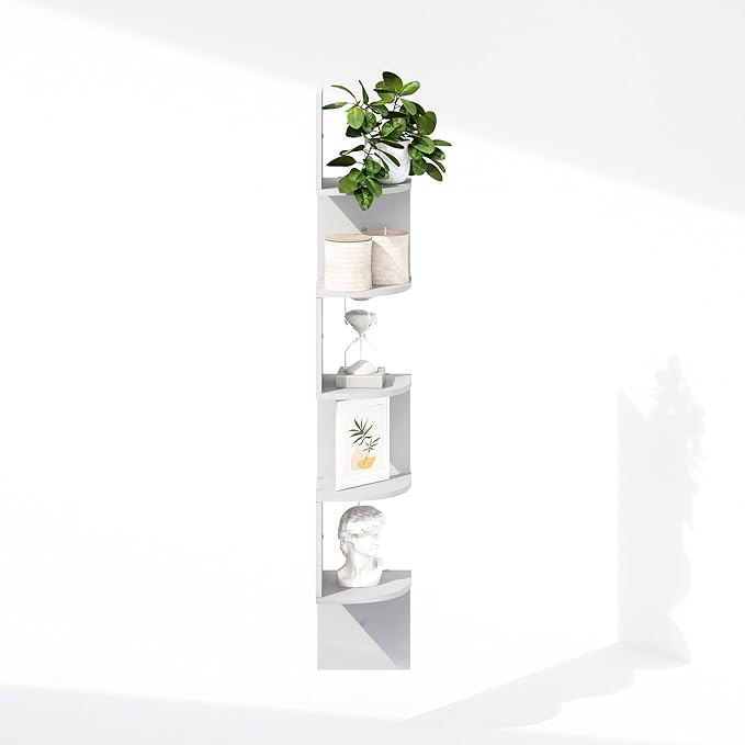 Furinno Rossi 5-Tier Floating Corner Shelf
