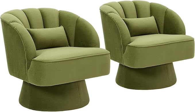 Garvee Ultra-Plush Swivel Accent Chair, 360° Barrel Lounge Chair
