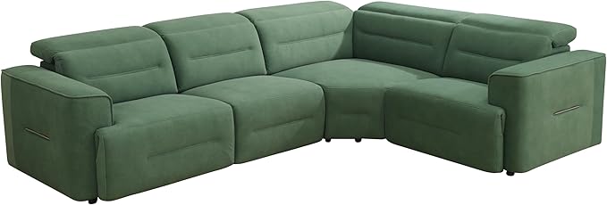 Power Recliner Sectional Sofa, L-Shaped Living Room Furniture Set, Reclining