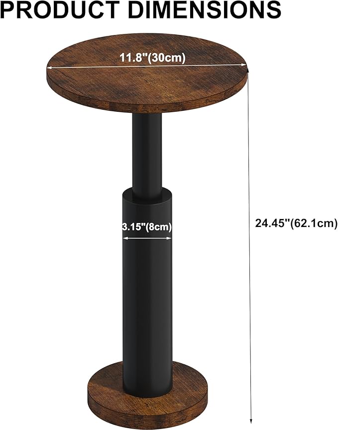 LAATOOREE Small Round Side Tables Set of 2, Drink Tables, Accent Coffee Tables
