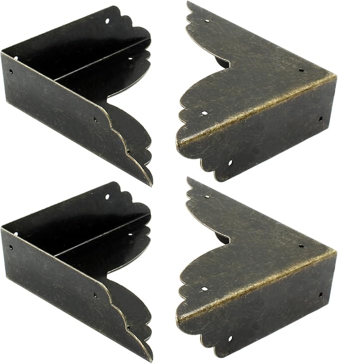 Bivethoi 8 Packs Bronze Box Corner Protectors, Edge Cover Safety Guard