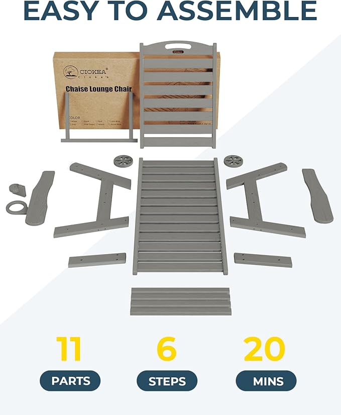 Ciokea Outdoor Lounge Chair Set of 4, All Weather Patio Chaise Lounge Chairs