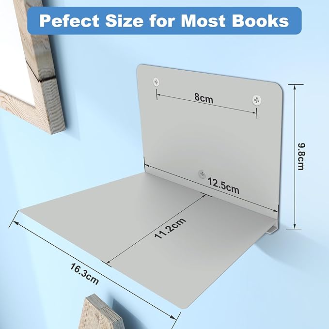 FENTEC Floating Book Shelves for Wall, Wall Mounted Floating Bookshelf
