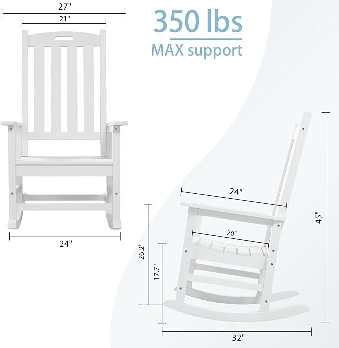 Psilvam Oversized Outdoor Rocking Chair,