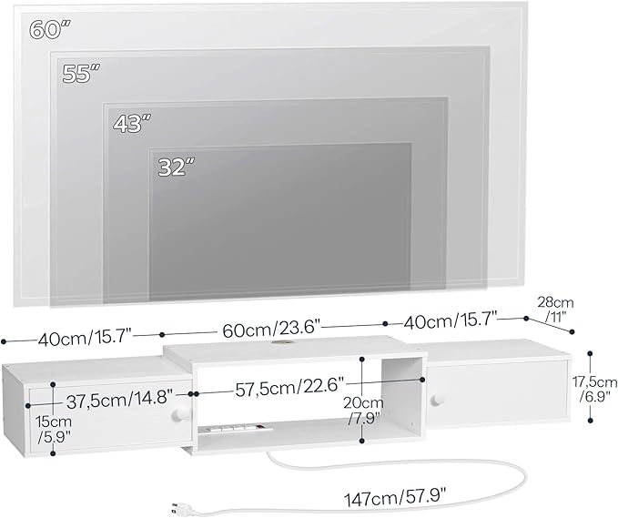 HOOBRO 55" Floating TV Stand