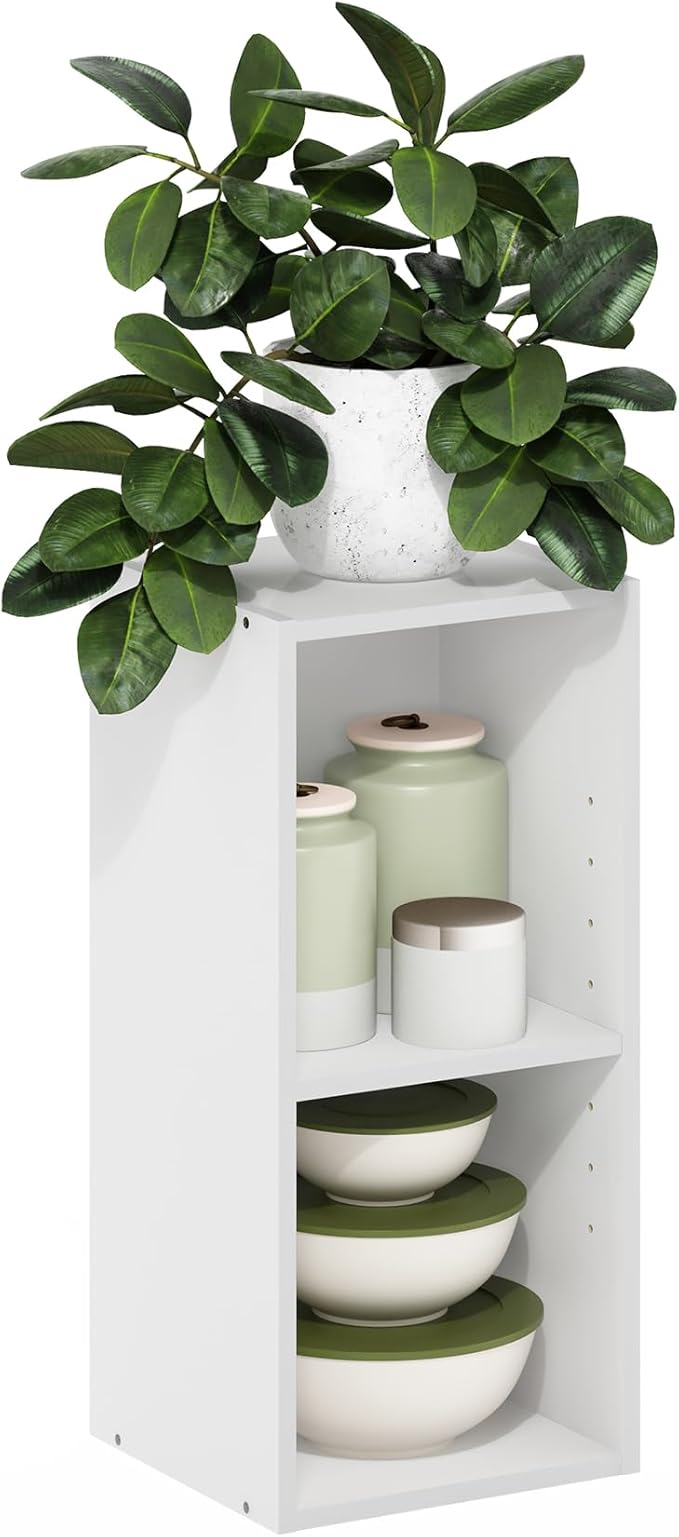 Furinno Fulda Book Shelf, 2-Tier Narrow Bookshelf, Bookcase