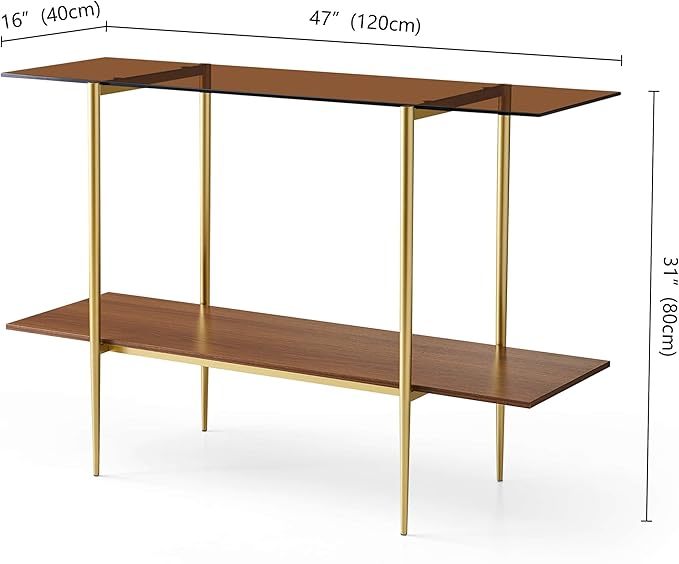 LumFurn Extra Large Glass Console Table