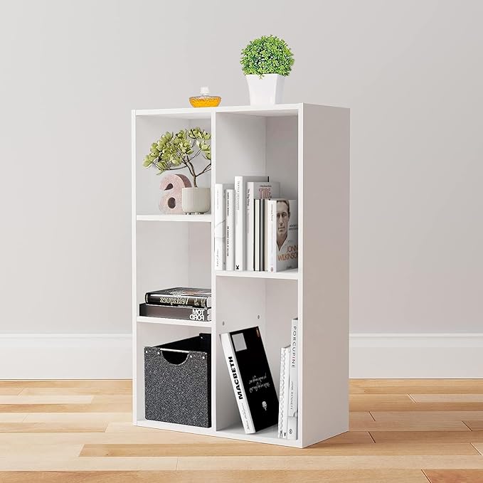 Amazon Basics 5 Cube Storage Organizer Bookcase, Sturdy Shelves