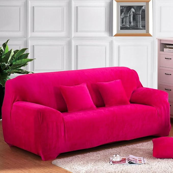 vctops 1-Piece Velvet Plush Stretch Sofa Slipcover