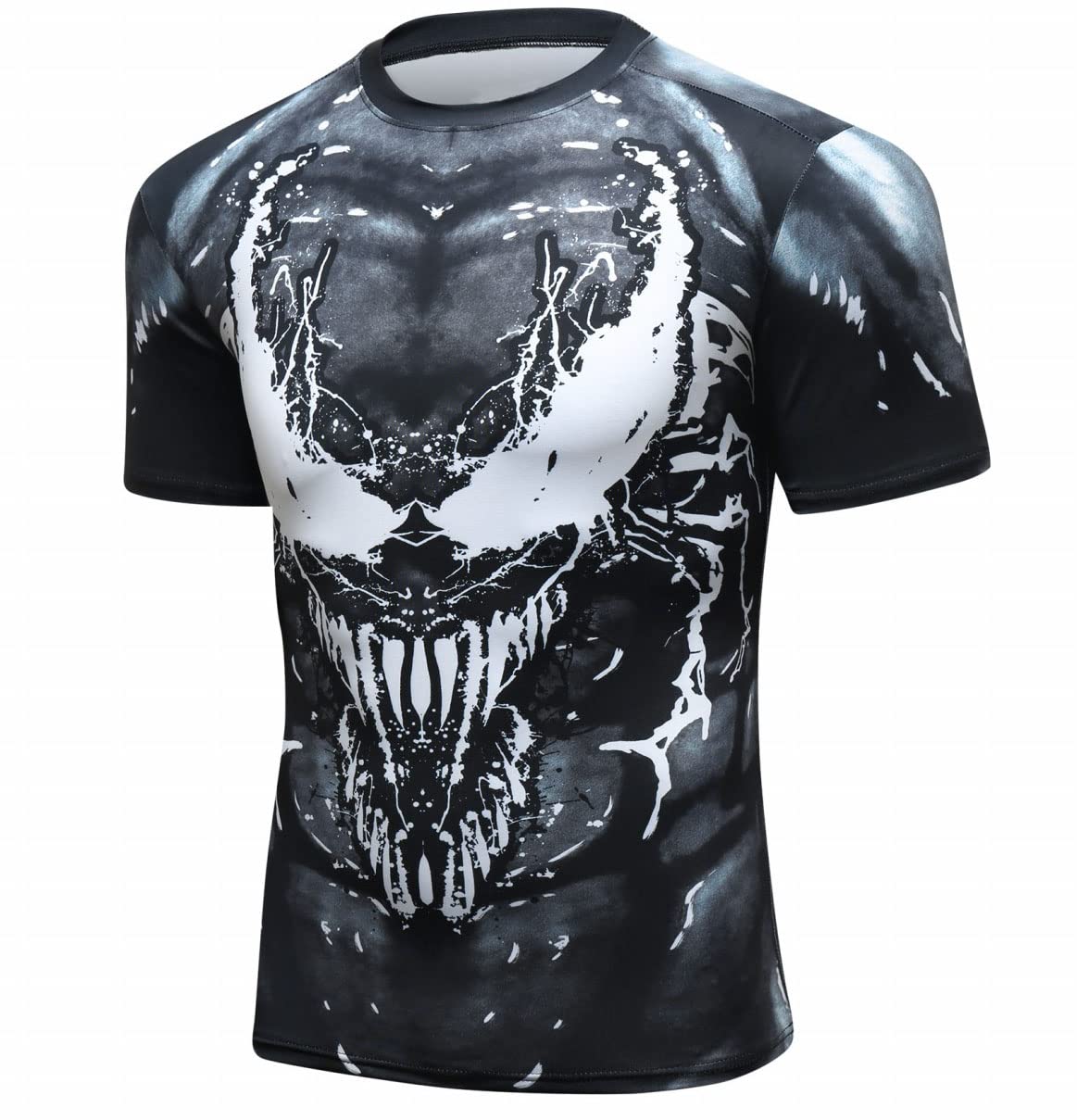 Red Plume Men's Compression Shirt Short Sleeve Base Layer Tops Cool Dry T Shirts (Style b, L)