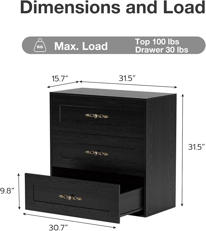 Wooden Dresser with 6 Large Drawers, Storage Cabinet Organizer Sideboard