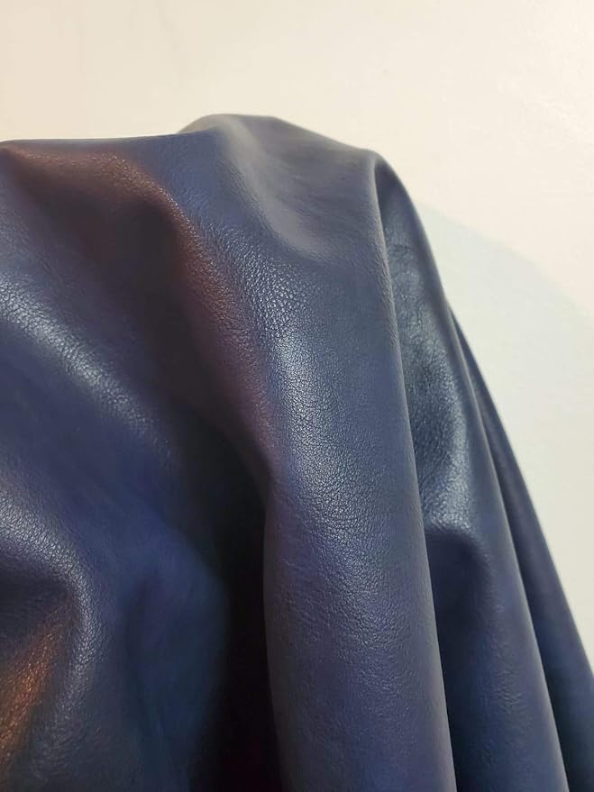 NAT Leathers | Navy Soft Faux Vegan Leather PU | 4 Yards Cut by The Yard |