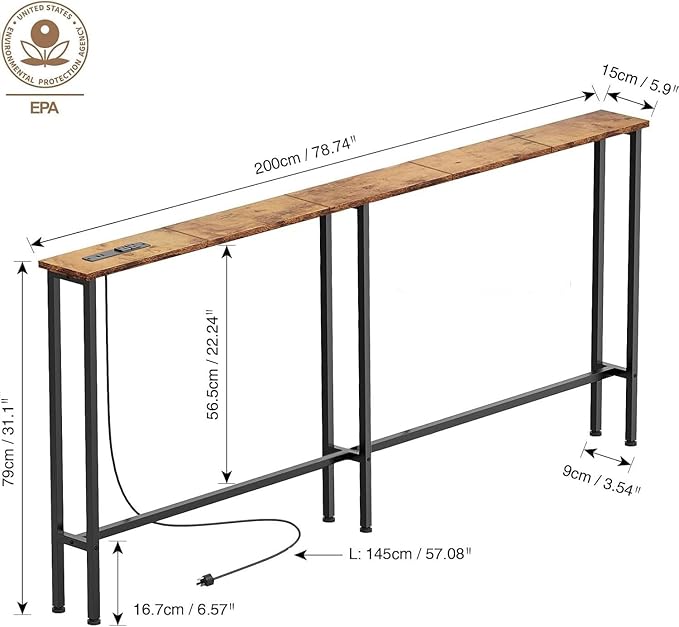 Keelian 78" Narrow Console Sofa Table