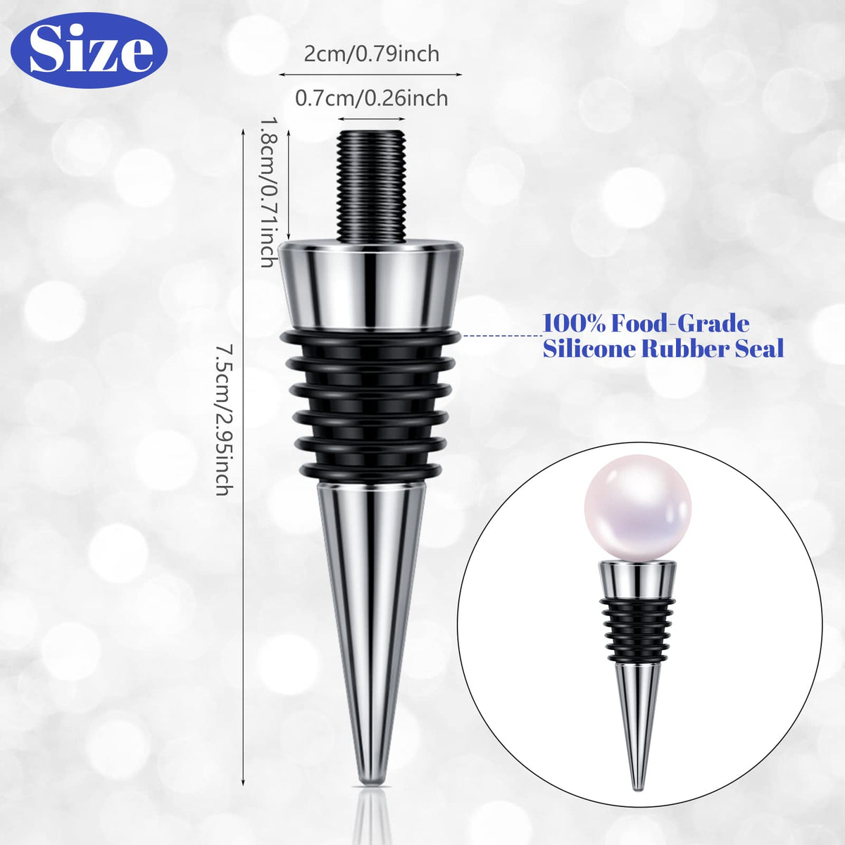 Honeydak 16 Pieces Metal Bottle Stopper Blank Stainless Steel Wine Bottle Stopper Kit Reusable Wine Saver Corks Hardware for Wedding Party Bar Turning