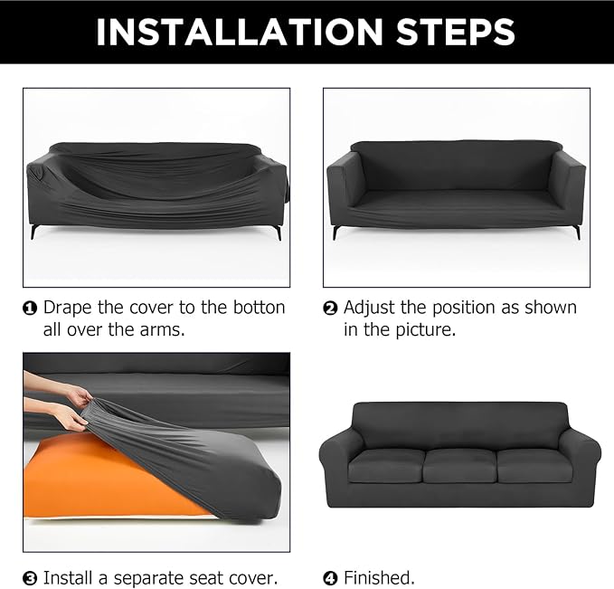 HunnmingRe Sofa Covers for 3 Cushion Couch Stretch Sofa and Loveseat Covers Set
