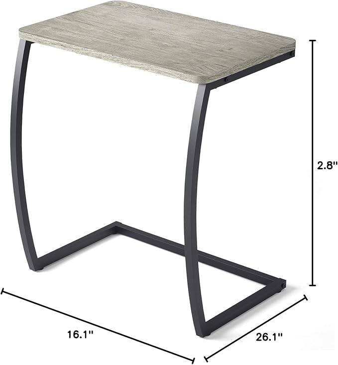 SRIWATANA Side Table, End Table, Vintage C-Shaped Couch Table