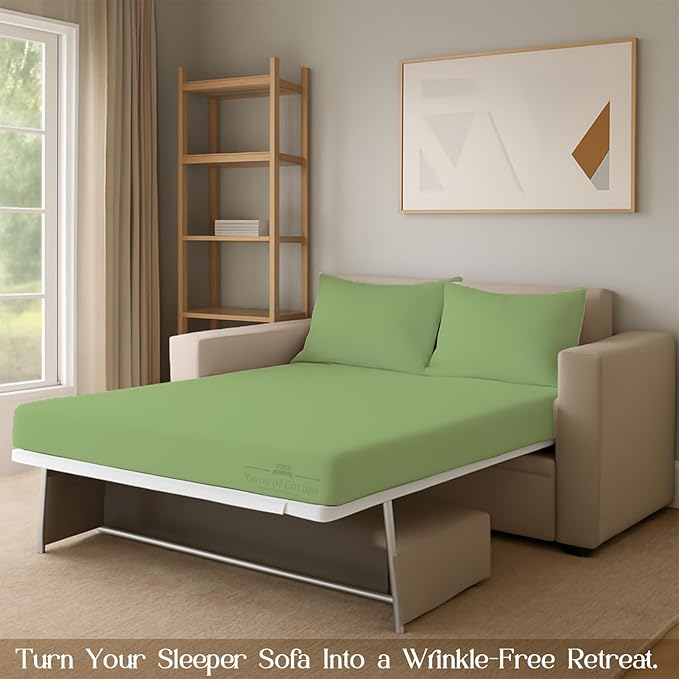 Sleeper Sofa Bed Sheet, 100% Cotton 400 Thread Count, 4 Piece Set, Deep Pocket