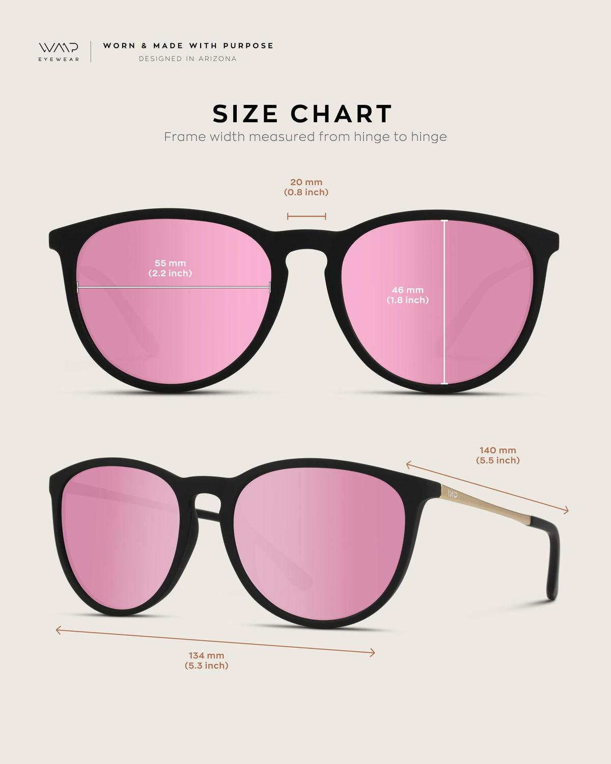 WearMe Pro Women's Round Sunglasses with Polarized UV Protection, Trendy Retro Designer Style (Tortoise Frame/Mirror Pink Lens)