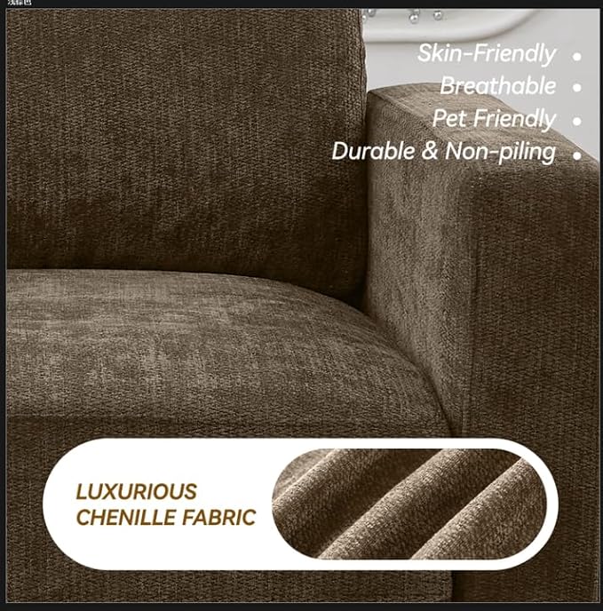 143.8" Modular U Shaped Sofa, Oversized Sectional Cloud Couch, 6 Seater Deep
