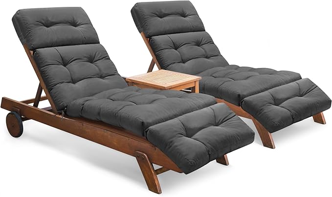 Chaise Lounge Cushions Outdoor Set of 2, 74.4 x 22 x 4.7 Inches Thickened