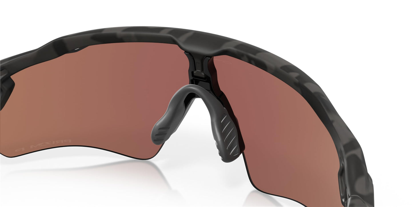 Oakley Men's OO9208 Radar EV Path Rectangular Sunglasses, Matte Black Camo/Prizm Deep Water Polarized, 38 mm