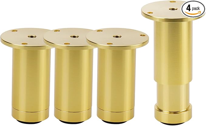 4 Pcs Gold Sofa Adjustable Legs Metal Modern Furniture Legs