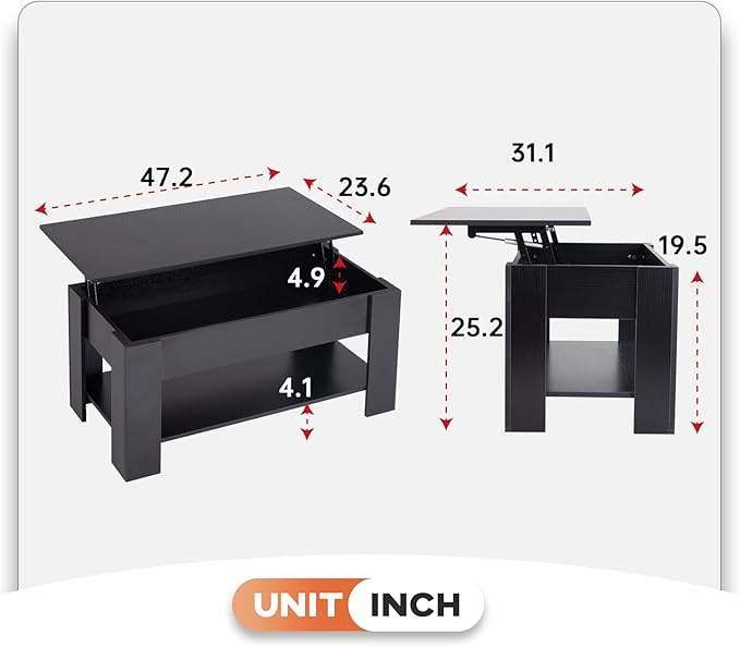 FDW 47" Lift Top Coffee Table