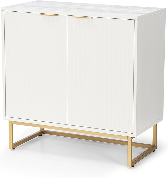 EYYTHUNG Fluted Cabinet with Storage, Sideboard Buffet Cabinet with Adjustable