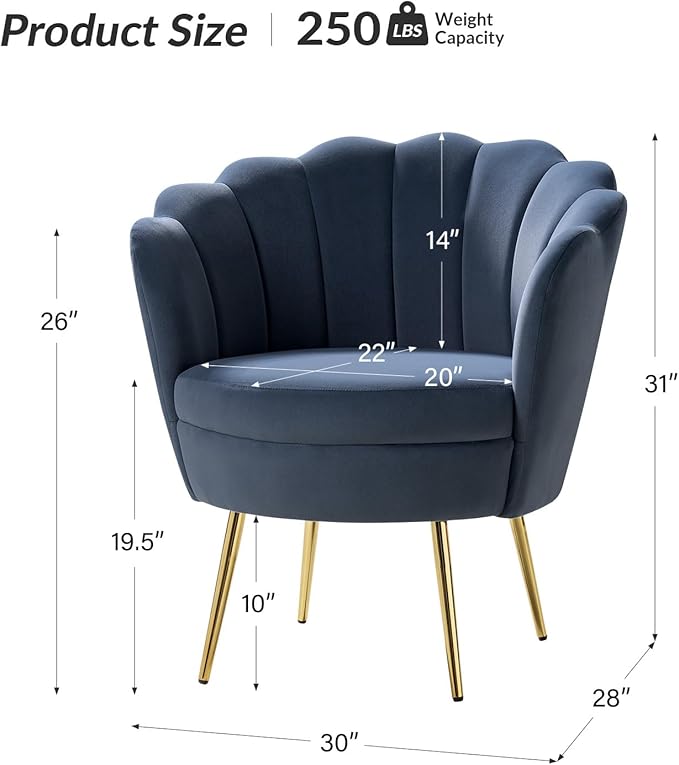 HULALA HOME Modern Velvet Accent Chair