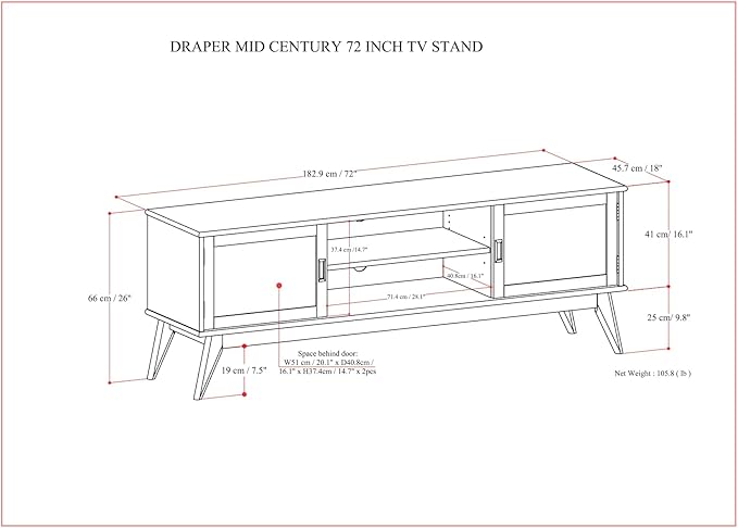 SIMPLIHOME Draper TV Stand