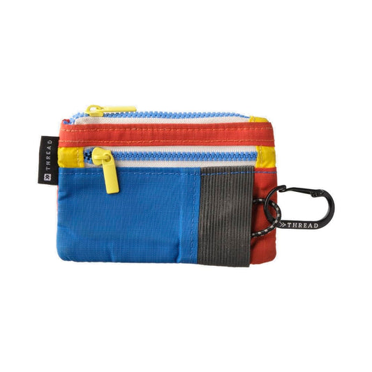 Thread Wallets Pouch Wallet – Compact Zip Wallet with Clear ID Window, Coin & Card Pockets, and Key Stash – Lightweight Rip-Stop Travel Wallet for Men & Women (Color Block)