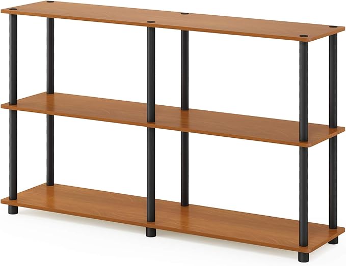Furinno TURN-N-TUBE Storage Shelves, 3-Tier 47.4 Wide Book Shelf, Corner Shelf