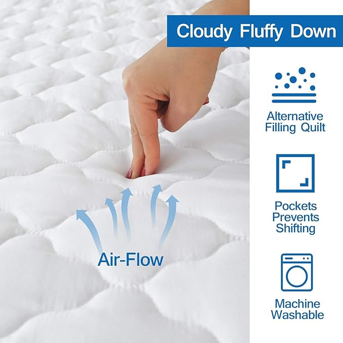 Three Quarter Mattress Pad Waterproof Mattress Protector, Quilted RV Short Full