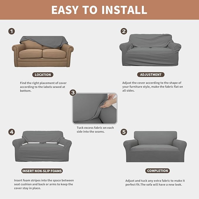 Easy-Going 100% Waterproof Chair Couch Cover, Dual Waterproof Sofa Cover