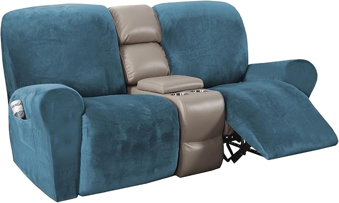 H.VERSAILTEX Velvet Stretch Recliner Couch Covers 6-Pieces Recliner Loveseat