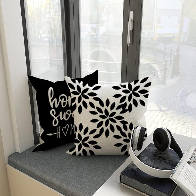YCOLL Pillow Covers 22x22 Set of 4, Modern Sofa Throw Pillow Cover, Decorative