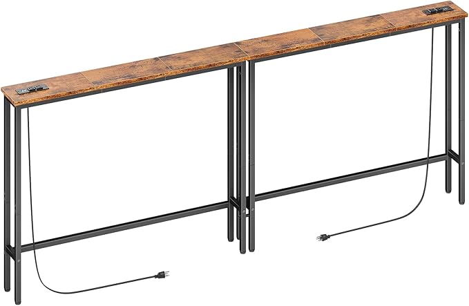 ELYKEN 2 Pack 5.9" Narrow Console Sofa Table