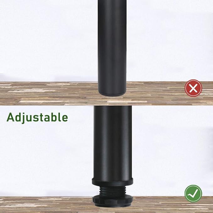 QLLY 24 inch Adjustable Metal Desk Legs, Heavy Duty Furniture Table Legs