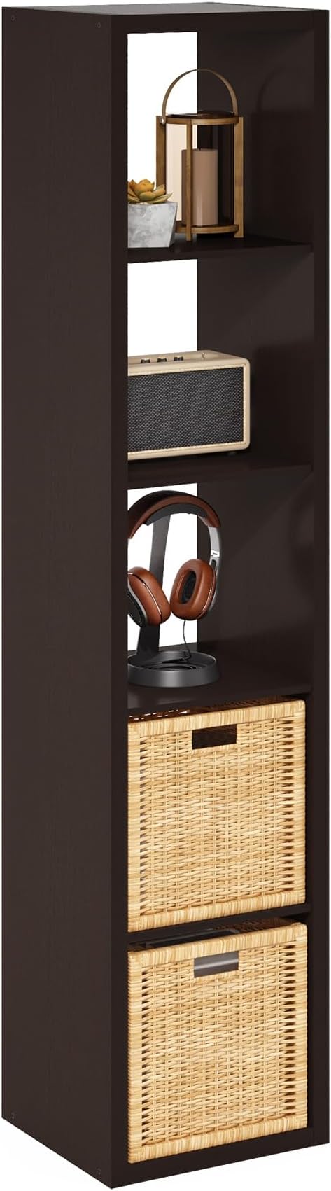 Furinno Cubicle Book Shelf, 5-Cube Bookshelf, Extra Thick Horizontally &