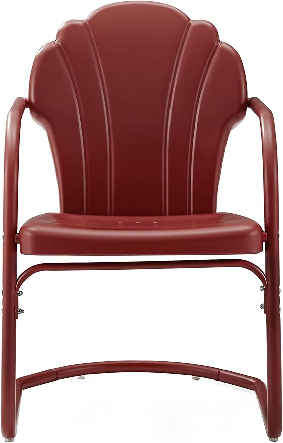 Crosley Furniture Tulip 2-Piece Outdoor Chair Set, Retro Metal Patio Chairs